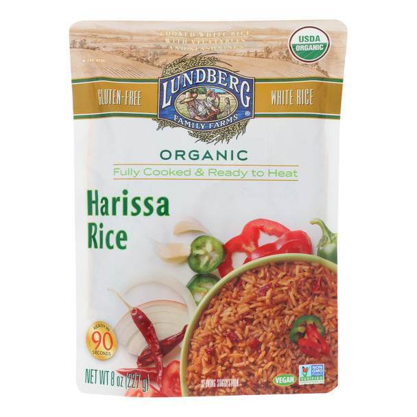 Lundberg Family Farms - Rdy To Ht Rice Harissa - Case of 6 - 8 OZ