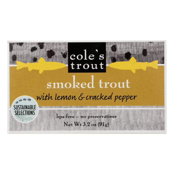 Cole's - Trout Smoked Lemon Pepper - Case of 10 - 3.2 OZ
