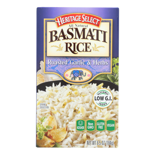 Heritage Select - Rice Roasted Garlic & Herb - Case of 6 - 6.5 OZ