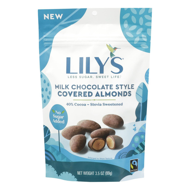 Lily's Sweets - Cvrd Almond Milk Chocolate Stevia - Case of 12 - 3.5 OZ