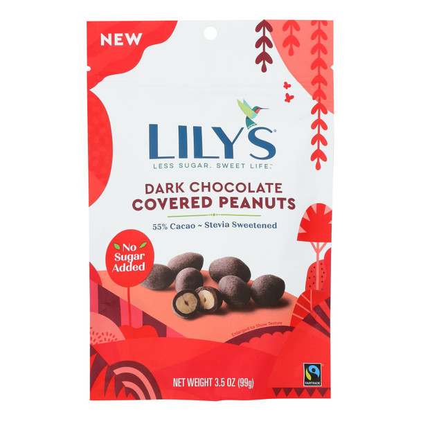 Lily's Sweets - Cvrd Peanut Dark Chocolate Stevia - Case of 12 - 3.5 OZ