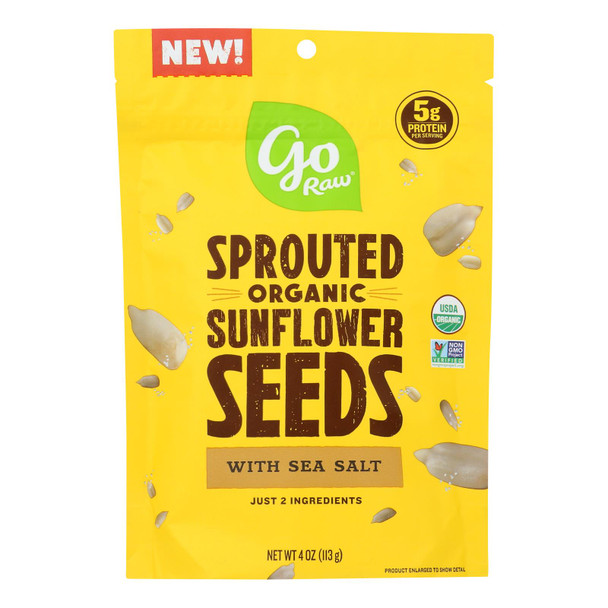 Go Raw - Snack Seed Snflwr Sprtd - Case of 10 - 4 OZ