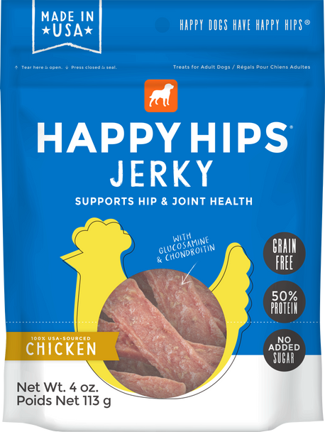 Happy Hips - Jerky Green Free Chicken - Case of 12 - 4 OZ