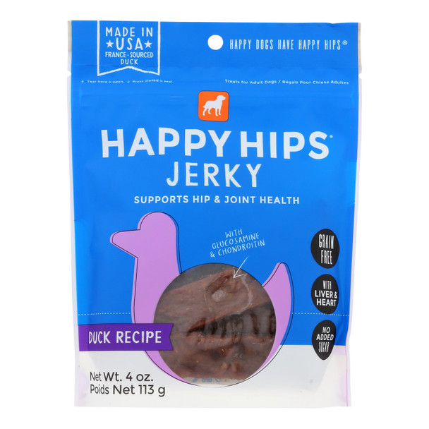 Happy Hips - Jerky Green Free Duck - Case of 12 - 4 OZ