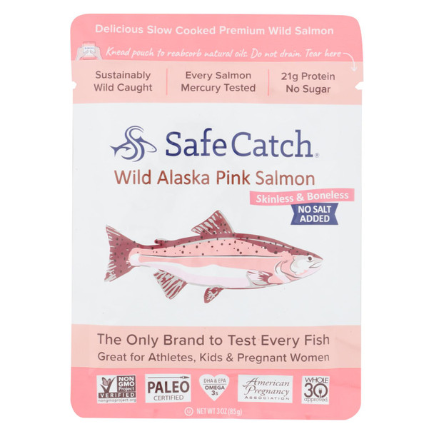 Safe Catch - Salmon Pink Wld Ns Added - Case of 12 - 3 OZ