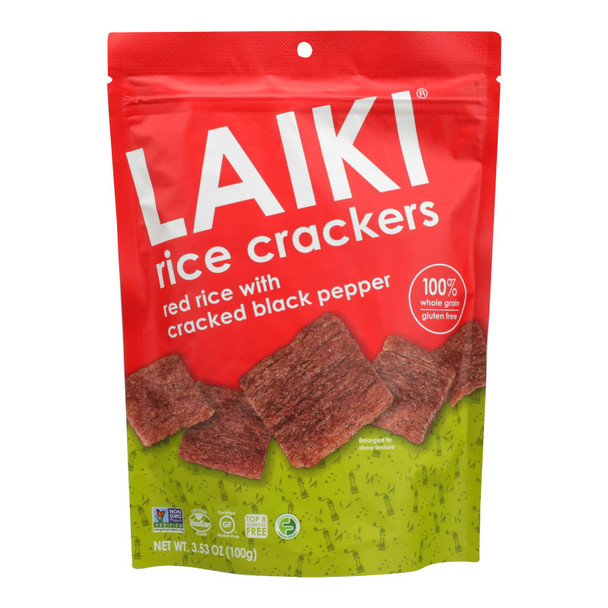 Laiki - Crackers Red Rice Blkppr - Case of 8 - 3.53 OZ