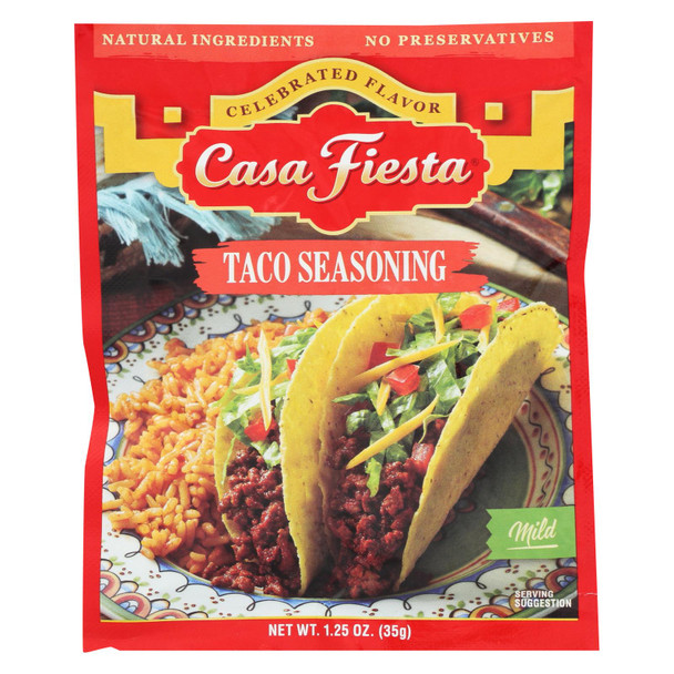 Casa Fiesta Taco Seasoning - Case of 24 - 1.25 OZ