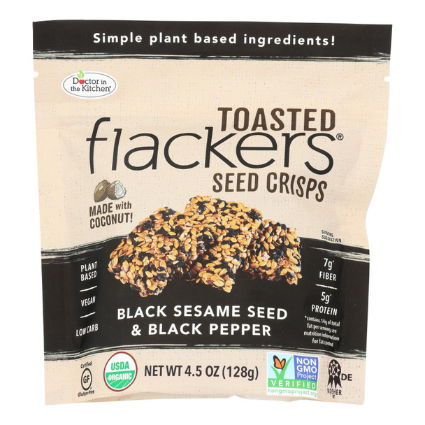 Dr. In The Kitchen - Flackers Black Sesame Pepp - Case of 6 - 4.5 OZ