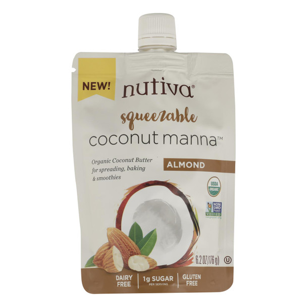 Nutiva - Coconut Manna Almond Squeeze - Case of 6 - 6.2 OZ