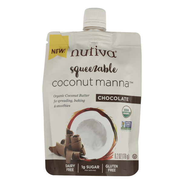 Nutiva - Coconut Manna Chocolate Squeeze - Case of 6 - 6.2 OZ