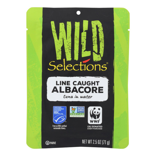 Wild Selections Line Caught Albacore Tuna In Water - Case of 12 - 2.5 OZ