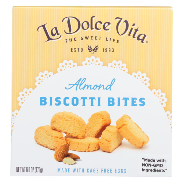 La Dolce Vita - Biscotti Bites Almond - Case of 6 - 6 OZ