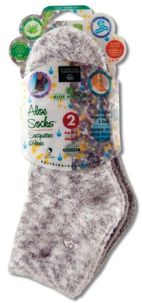 Earth Therapeutics - Socks Aloe Infused Gry/mult - Case of 6 - 2 CT