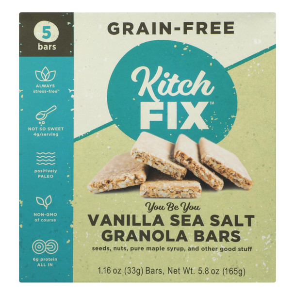 Kitchfix Vanilla Sea Salt Grain-Free Granola Bars - Case of 6 - 5.85 OZ