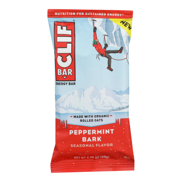 Clif Bar Peppermint Bark Energy Bar - Case of 12 - 2.4 OZ