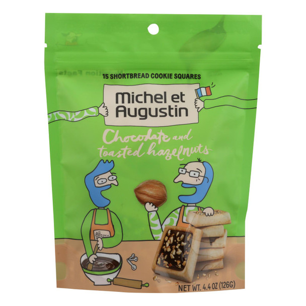 Michel Et Augustin - Cookie Chocolate Hazelnut 15 Sq - Case of 6 - 4.4 OZ