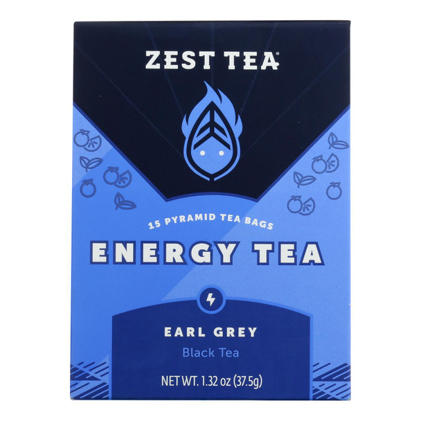Zest Tea Earl Grey Premium Energy Tea - Case of 6 - 1.32 OZ