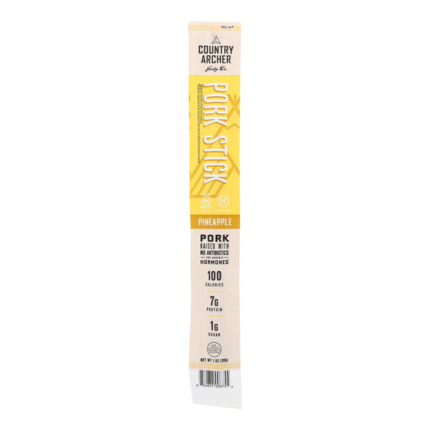 Country Archer - Jerky Pork Stick Pineappl - Case of 24 - 1 OZ