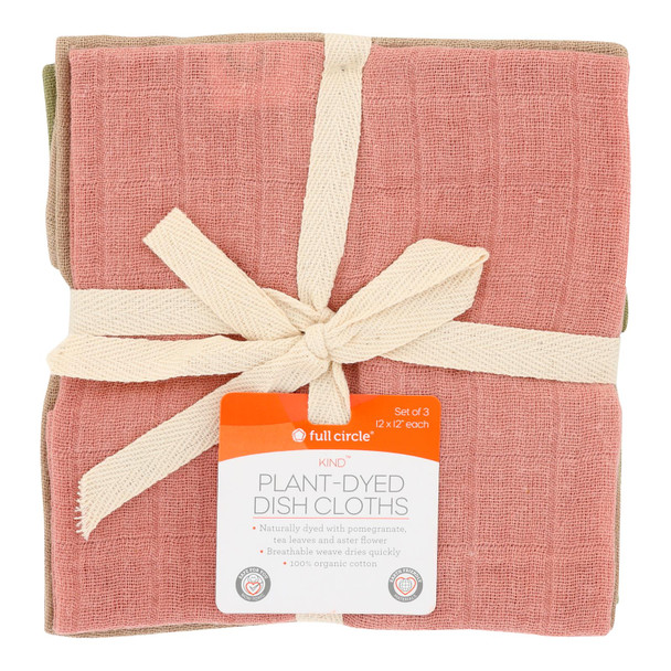 Full Circle Home - Dish Cloth 3 Pack Plnt Dyed - Case of 12 - 3 CT