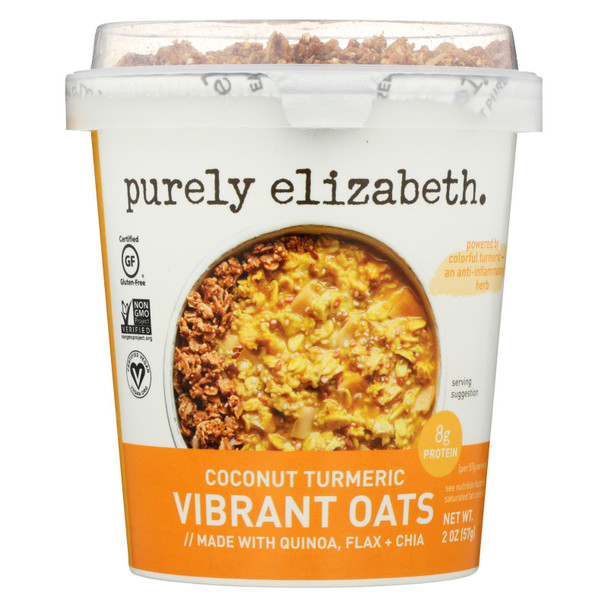 Purely Elizabeth Coconut Turmeric Vibrant Oats - Case of 12 - 2 OZ