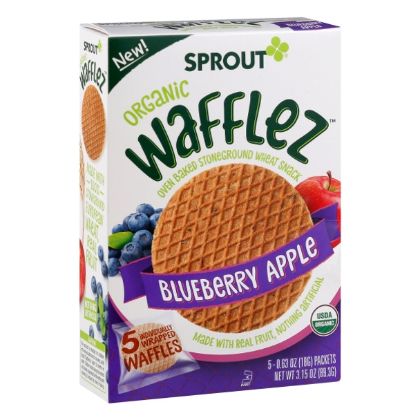 Sprout Foods Inc - Wafflez Blubry Apple - Case of 10 - 5/.63 OZ