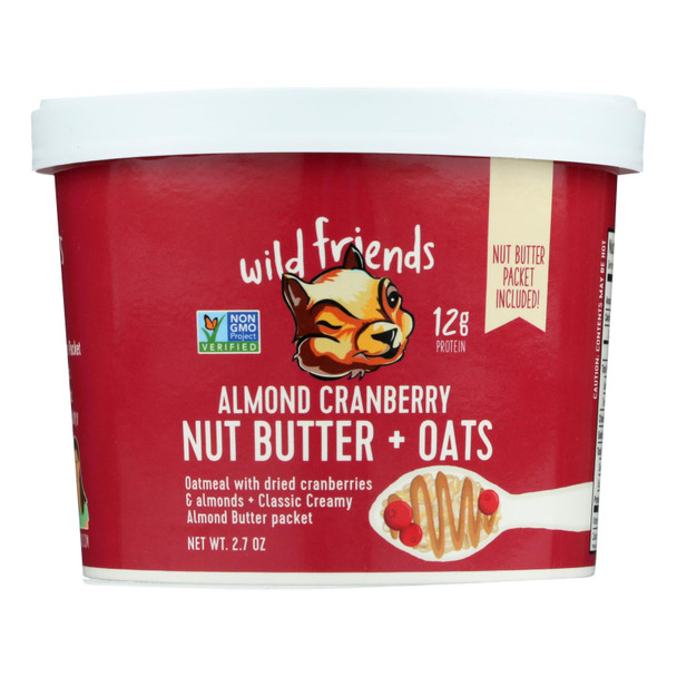 Wild Friends Foods Almond Cranberry Nut Butter + Oats - Case of 6 - 2.7 OZ