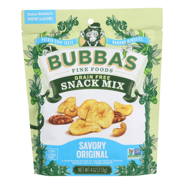 Bubba's Fine Foods Savory Original Snack Mix Does Not  - Case of 6 - 4 OZ