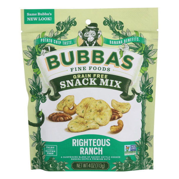 Bubba's Fine Foods Righteous Ranch Snack Mix  - Case of 6 - 4 OZ