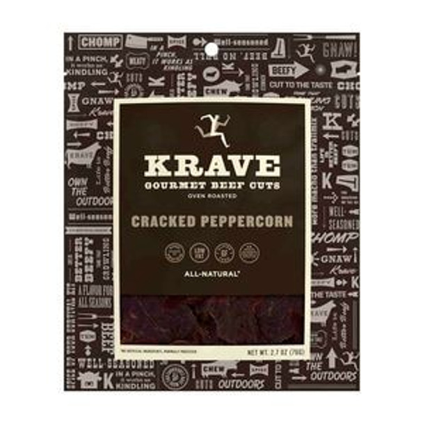 Krave - Beef Cuts Cracked Pepper - Case of 8 - 2.7 OZ