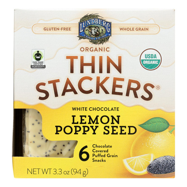 Lundberg Family Farms - Stackers White Chocolate Lemon - Case of 6 - 3.3 OZ