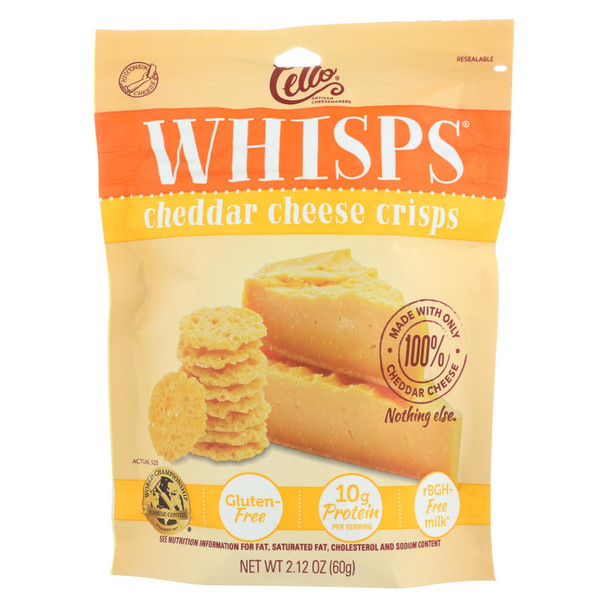 Cello Cheddar Cheese Whisps  - Case of 12 - 2.12 OZ