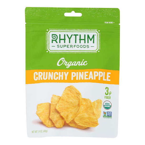 Rhythm Superfoods - Pineapple Crunchy - Case of 8 - 1.4 OZ