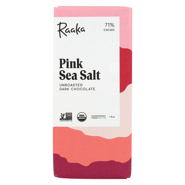 Raaka's Pink Sea Salt Chocolate Bar  - Case of 12 - 1.8 OZ