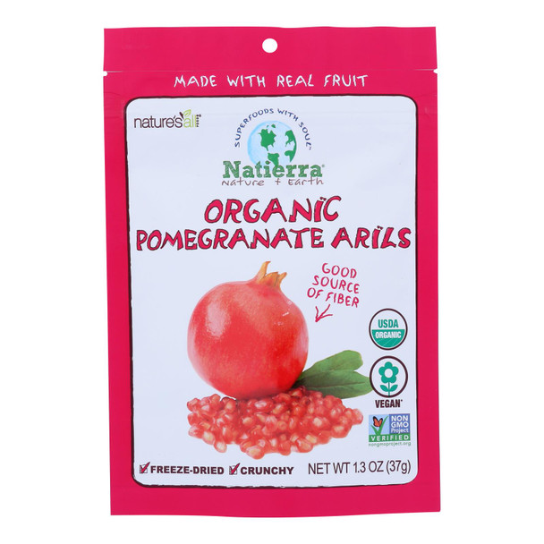 Enjoy Natierra Freeze Dried Pomegranate Arils - Case of 12 - 1.3 OZ