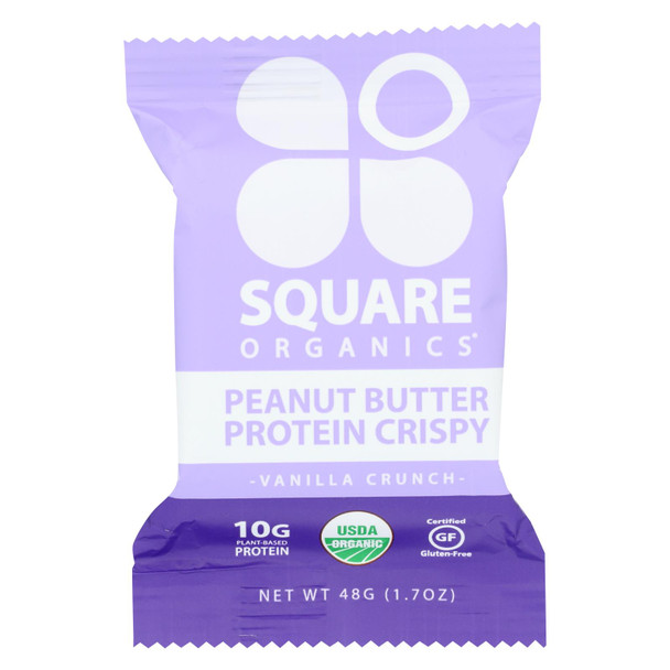 Square Organics Organic Vanilla Cashew Crisp Protein Bar  - Case of 9 - 1.7 OZ