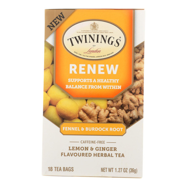 Twinings Tea - Tea Renew Fennel & Burdok - Case of 6 - 18 Count