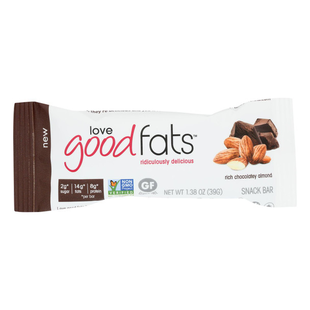 Love Good Fats - Bar Rich Chocolate Almond - Case of 12 - 1.38 OZ