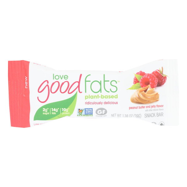 Love Good Fats - Bar Pb&j Plant Based - Case of 12 - 1.38 OZ