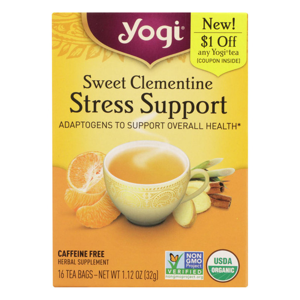 Yogi - Tea Clementine Stress - Case of 6 - 16 BAG