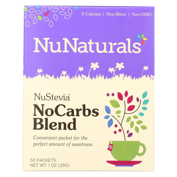 Nunaturals Nustevia Nocarbs Blend Sweetener  - Case of 6 - 50 CT