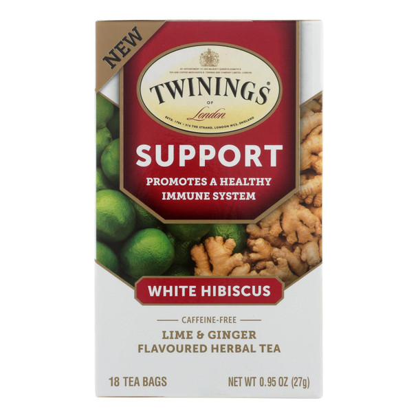 Twinings Tea - Tea Support Wht Hibiscus - Case of 6 - 18 CT
