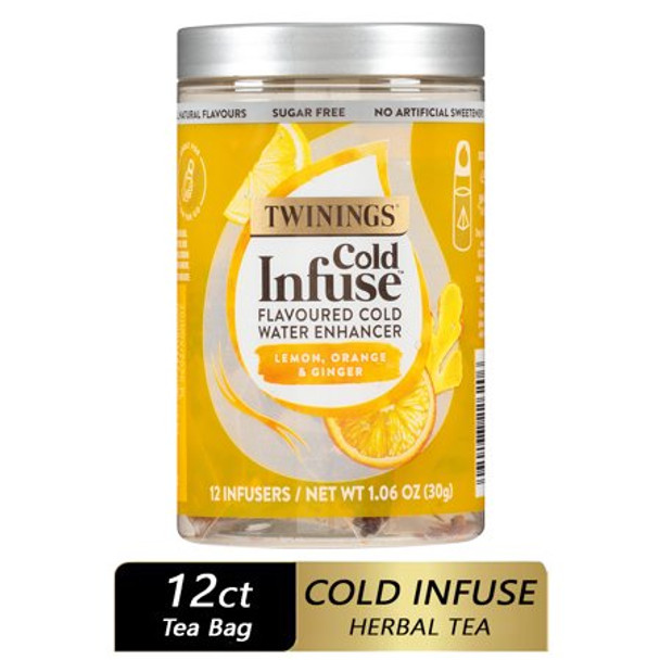 Twinings Tea - Tea Cold Infuse Lemon Ginger - Case of 6 - 12 Count