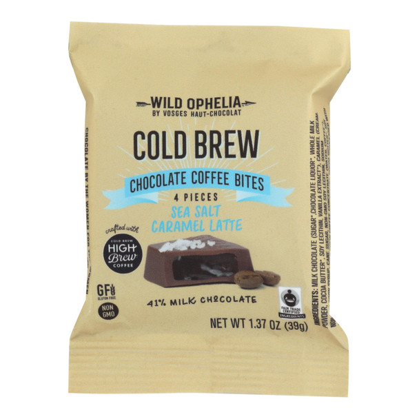 Wild Ophelia Cold Brew Chocolate Coffee Bites - Case of 12 - 1.37 OZ