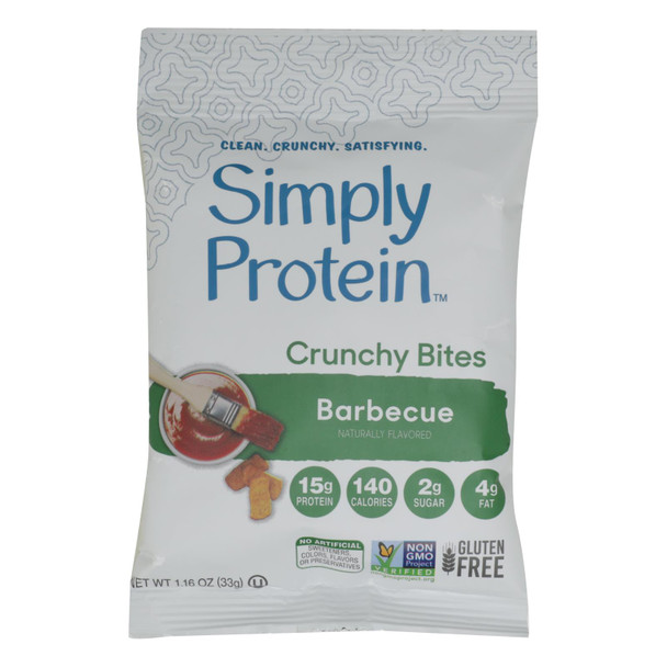 Simply Protein - Smply Protein Crnchy Bit BBQ - Case of 6 - 1.16 OZ