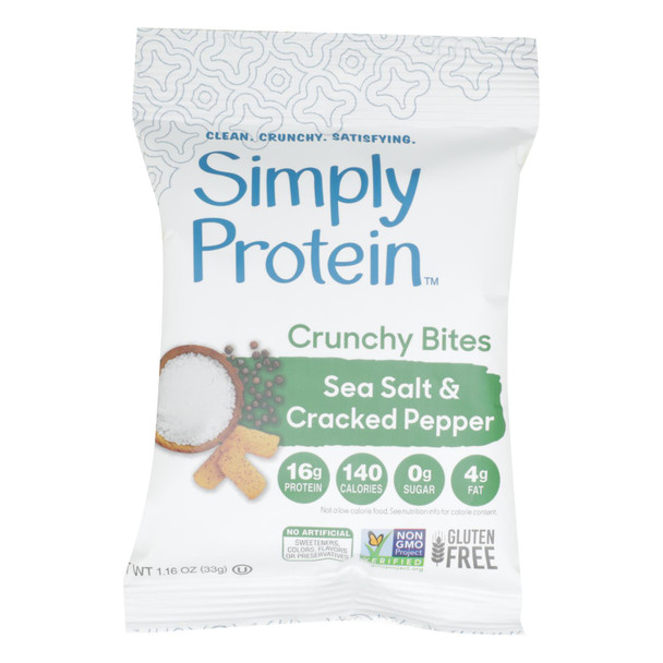 Simply Protein - Smply Protein Crunch Sea Salt Pepper - Case of 6 - 1.16 OZ