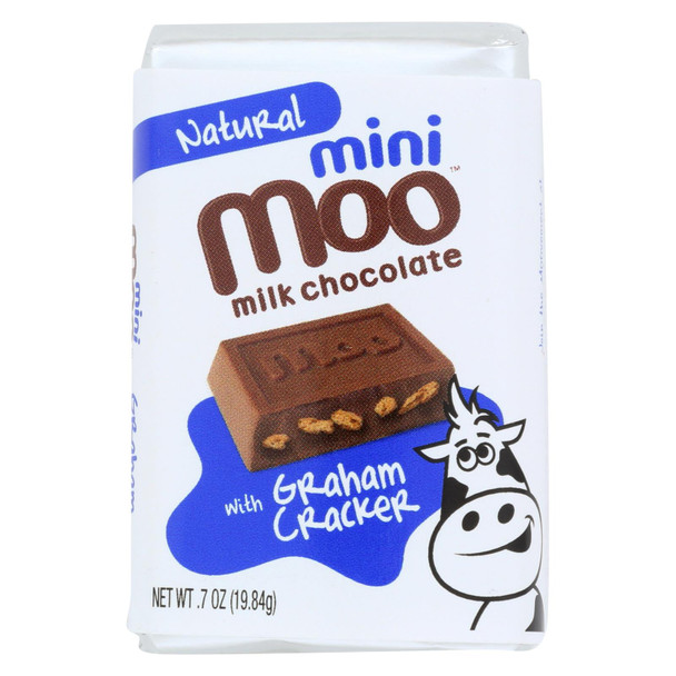 Natural Mini Moo Milk Chocolate With Graham Cracker  - Case of 14 - .07 OZ