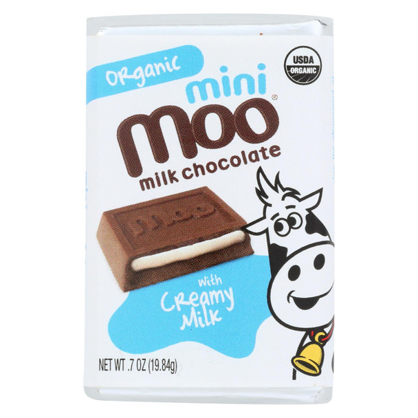 Organic Mini Moo Milk Chocolate Candy  - Case of 14 - .07 OZ
