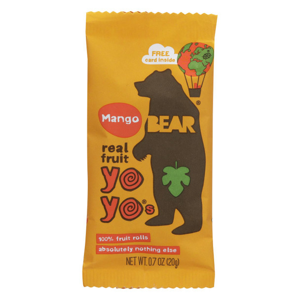 This Bear Real Fruit Mango Yo Yos Fruit Roll  - Case of 12 - .7 OZ