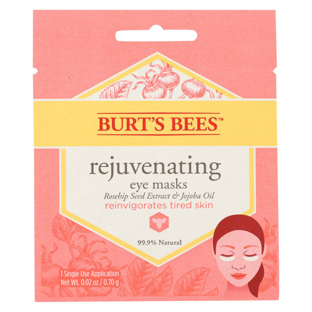 Burt's Bees Rejuvenating Eye Sheet Mask  - Case of 6 - .02 OZ