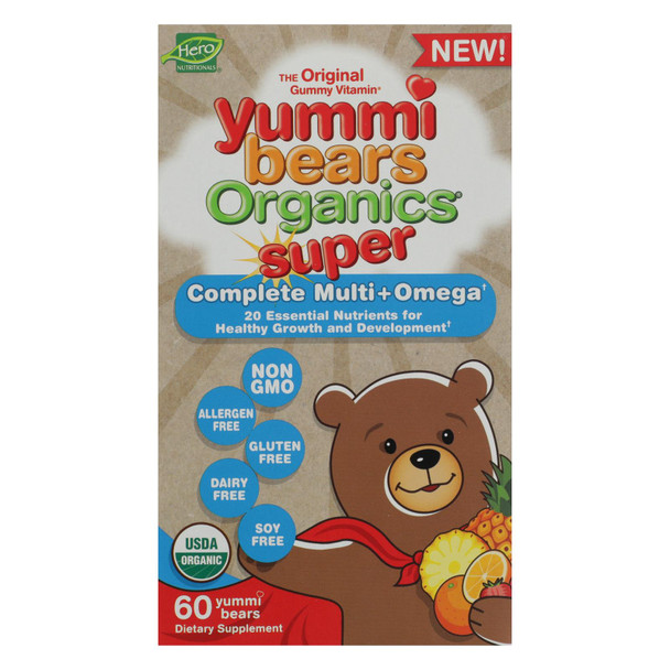 Yummi Bears Organics - Super Multi W/omega - 60 CT